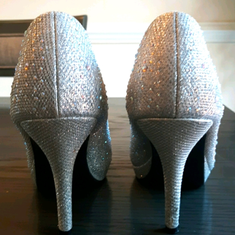 Silver Rhinestone Heels - Picture 3 of 11